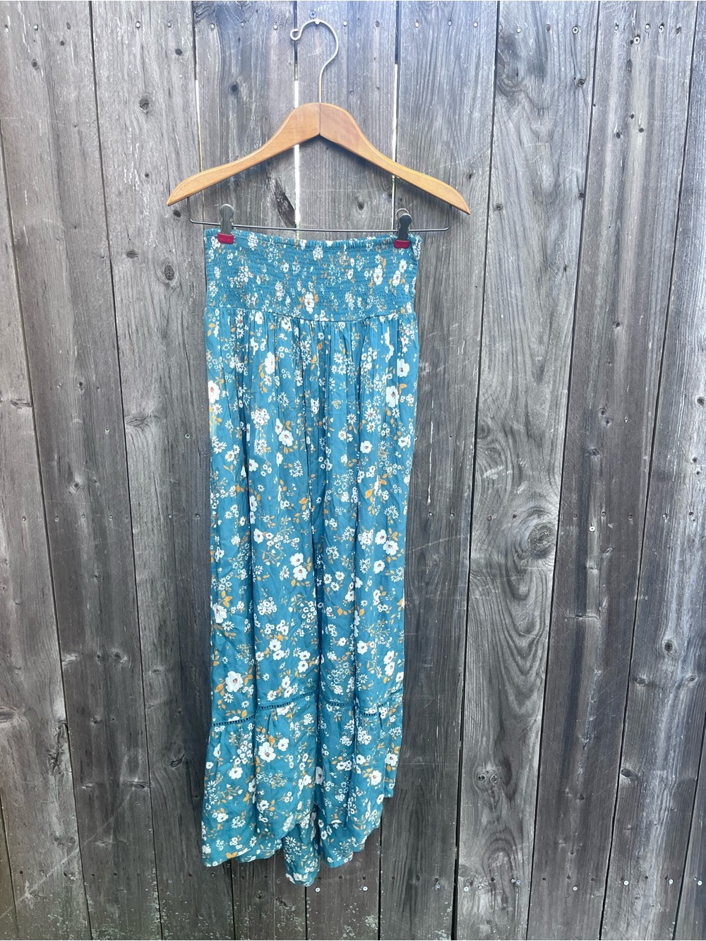 Bohemian skirt teal floral